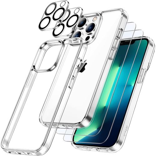 Coque Tpu Pour Iphone 13 Pro + 2 Verres Trempés Et 2 Protections Caméra Arrière