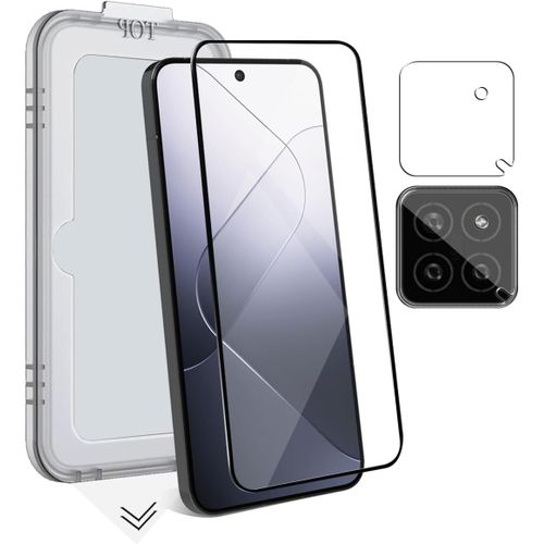 Cauc-Verre Trempé Pour Xiaomi 14 Pouces, Contenir 1 Pièces Protection Écran Et 2 Pièces Caméra Arrière Protecteur, Vitre Protection Avec Outil D'alignement Facile, Hd