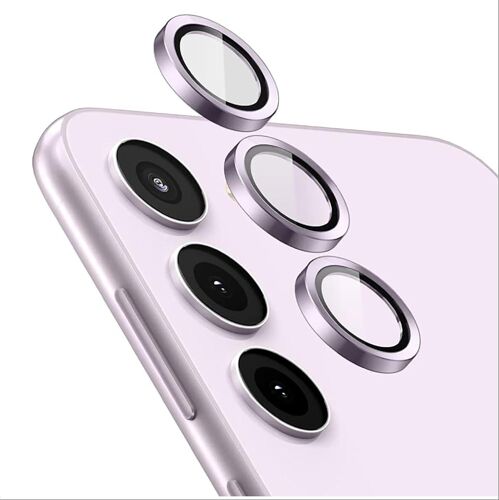 [PROTECTION COMPLÈTE CAMÉRA ARRIÈRE PROTECTEUR COMPATIBLE AVEC SAMSUNG GALAXY A15, [DOUBLE PROTECTION] METAL + VERRE TREMPÉ, VERRE TREMPÉ CAMERA - PURPLE