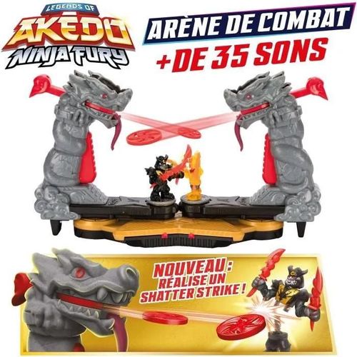 Arène De Combat Ninja Fury - Moose Toys - Akedo - Combat Avec Figurines, Contrôleurs Et Effets Sonores