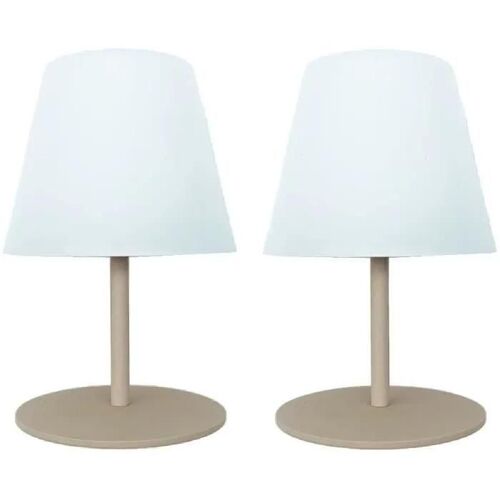 Set De 2 Lampes De Table Aluminium Crème H16cm