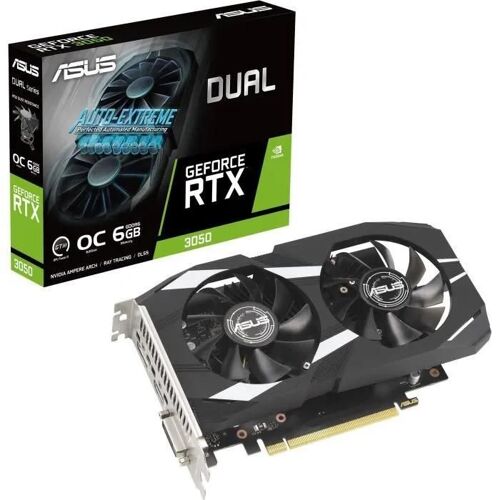ASUS Dual GeForce RTX 3050 6GB - OC Edition - carte graphique - GF RTX 3050 - 6 Go GDDR6 - PCIe 4.0 - DVI, HDMI, DisplayPort