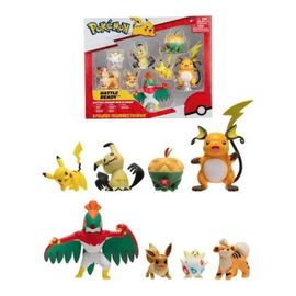 8 Figurines Battle Bandai - Pokémon - Pikachu. Evoli. Dratatin. Togepi. Caninos. Mimiqui. Raichu Et Brutalibré