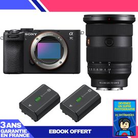 Boitier Sony A7C II Noir + FE 24-70mm f/2.8 GM II + 2 Sony NP-FZ100 + Ebook 'Devenez Un Super Photographe'
