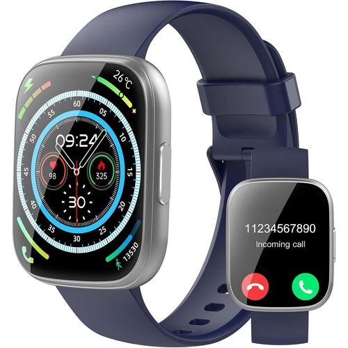 Montre Connectée Homme Femme avec Appel Bluetooth, 1.95"" HD Smartwatch avec 100+ Modes Sportifs, Montre Connectee Sport Etanche IP68 avec Podometre/Sommeil/Cardiofrequencemetre pour Android iOS, Bleu