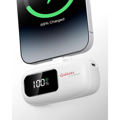 Mini Batterie Externe 5000mah Usb C Portable Power Bank Qc Pd 20w Charge Chargeur Rapide Petite Powerbank Pour Iphone 16/15 Samsung S21 Ipad Android (Blanc)