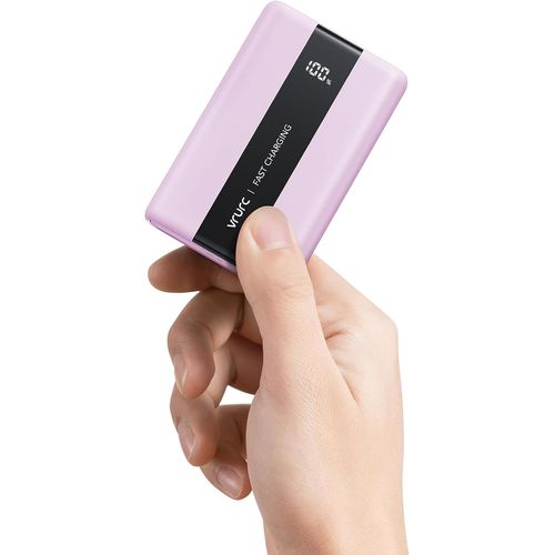 Jgd-Batterie Externe 20000mah Qc 22.5w Mini Power Bank Usb C Charge Rapide En Pd 20w Batterie Portable Avec 3 Ports Usb Sortie Et Led Display Pour Iphone,Huawei,Xiaomi Etc (Violet)