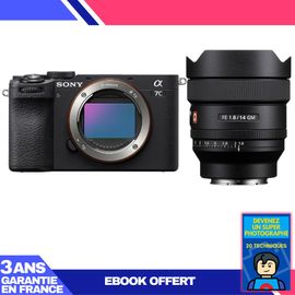 Boitier Sony A7C II Noir + FE 14mm f/1.8 GM + Ebook 'Devenez Un Super Photographe'