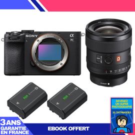 Boitier Sony A7C II Noir + FE 24mm f/1.4 GM + 2 Sony NP-FZ100 + Ebook 'Devenez Un Super Photographe'