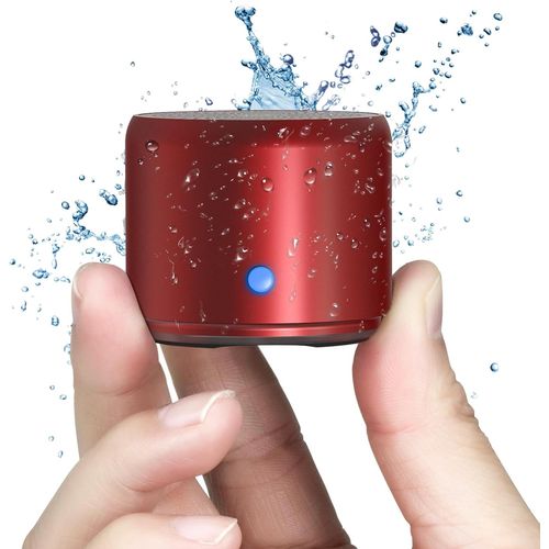 Etui De Voyage Inclus, A106 Pro Mini Enceinte Bluetooth Portable Actif Avec Basse Extra, Autonomie 12Hrs, Étanchéité Ip67, Mini Haut Parleur Parfait Pour La Douche, Chambre, Vélo, Voiture (Rouge)