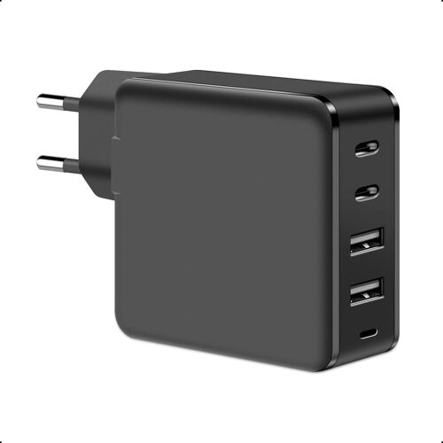 acdsgd-USB C Rapide Chargeur 120W, Multiple Alimentation USB C PD3.0 avec GaN II Tech 4-Ports2USB-C + 2USB Station de Charge pour MacBook Pro/Air, USB-C Laptop, iPhone 13/12, Samsung Galaxy Noir