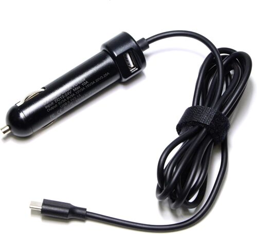 12V Chargeur de Voiture USB-C 65W pour Lenovo 40AK0065WW HP 5TQ76AA Yoga IdeaPad Slim 7 9 ThinkPad HP Envy x36012V Alimentation DC Adaptateur