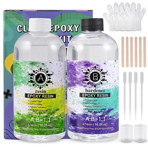 Subzonal-Resine Epoxy Kit 32oz/948ml Resine Epoxy Transparent Sans Bulles Résine Époxy Pour Création De Bijoux, River Table, Créations Artistiques, Modélisme - Durcissement Rapide