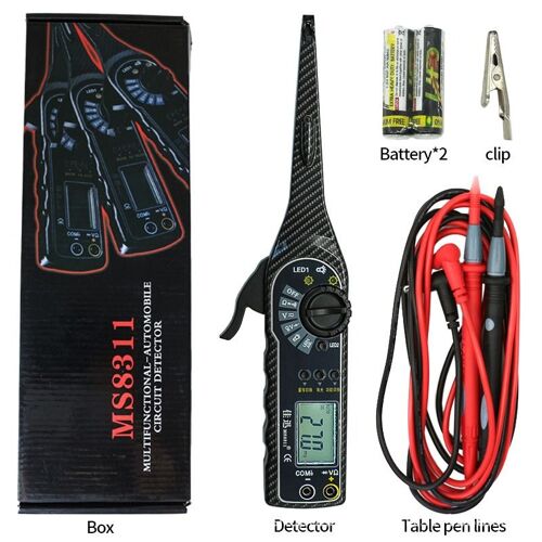 Testeur De Circuit Automobile, Multimètre Automobile, Testeur De Circuit Automobile Sans Coupure Avec Aiguille À Crochet Et Lampe Témoin.