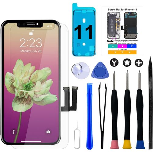 Écran Pour Iphone 11,6,1"" 3d Tactile Lcd Ecran Remplacement Assemblé Avec Outils De Réparation Et Verre Trempé