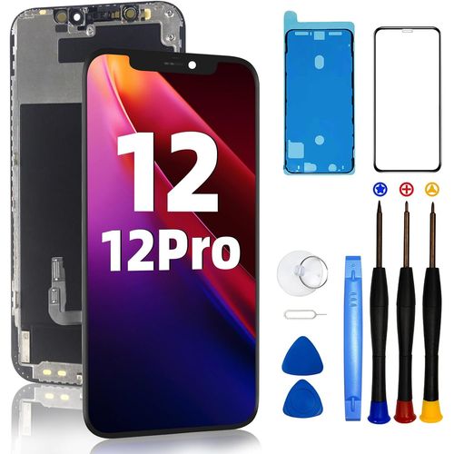 Kalanka-Écran Pour Iphone 12/Iphone 12 Pro Lcd 6.1" Ecran De Remplacement Fhd 3d Touch Ecran Digitizer Cadre De Montage Et Kit De Réparation