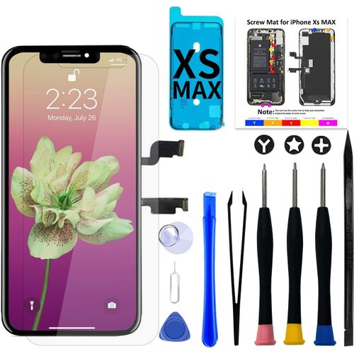 Lcd Écran Pour Iphone Xs Max,6,5"" Ecran Tactile 3d Remplacement Assemblé Avec Outils De Réparation Et Verre Trempé Pour A1921/A2101/A2102/A2103/A2104