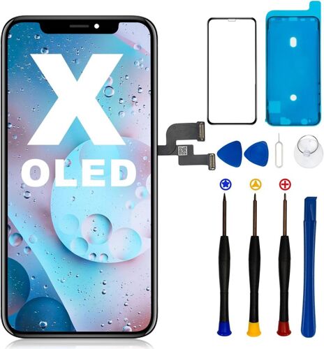 Écran Pour Iphone X Oled,5,8"" Ecran Iphone X Oled Tactile De Remplacement,Lcd Pour Iphone X Oled Digitizer Frame Assembly Avec Full-Hd 3d Touch(A1865, A1901, A1902)