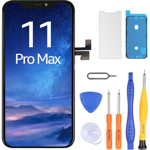 Kalanka-Écran Pour Iphone 11 Pro Max 6,5'' Lcd Remplacement Retina Fhd Moniteur Cof Tactile Avec Kit De Réparation, Ruban Adhésif Étanche Et Protecteur (Programmable Truetone)