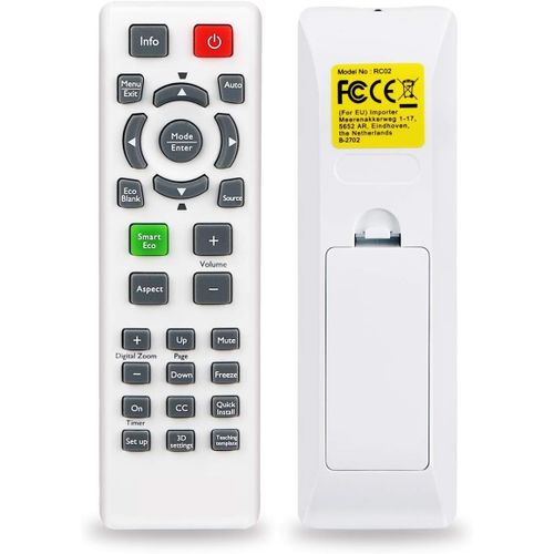 Rcx022 Rc02 Télécommande Pour Benq W1070 W1080St Th680 Th681 Th682St Mh630 Mh680 Mh530 Th530 Ms527 Mw529 Ms524 Mw526E Tw526 Ms517H Mw526 Ms506 Mx528 Lw21 Lx20 Vidéoprojecteurs[APP6190175]