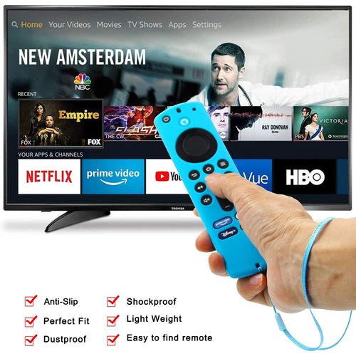 2pcs Firestick Étui de Couverture à Distance Compatible avec Alexa Télécommande vocale Fire TV Stick 4K (3e génération), Antidérapant Manchon en Silicone avec dragonne (Vert & Turquoise)