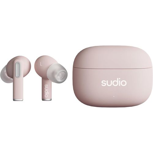 SUBZONAL-Sudio A1 Pro Écouteurs sans fil, Bluetooth 5.3, suppression du bruit, étanches, contrôle tactile, écouteurs sans fil avec étui de charge, parfaits pour une qualité sonore supérieure (rose)
