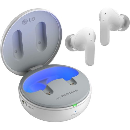 SUBZONAL-LG Electronics TONE-T90Q.CEUFLWH Tone Free T90 | Écouteurs Bluetooth True Wireless | Dolby Atmos | Plug & Wireless | Réduction Active de Bruit | UVnano, White