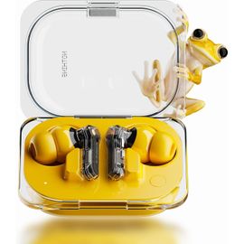 SUBZONAL-Nothing Ear (a) ecouteurs Bluetooth sans Fil avec Intégration de ChatGPT, Réduction Active du Bruit, Algorithme Bass Enhance et Jusqu¿à 42,5 Heures d¿écoute - Jaune
