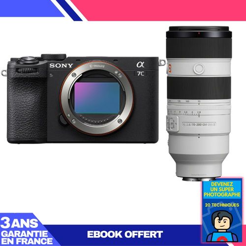 Boitier Sony A7C II Noir + FE 70-200mm f/2.8 GM OSS II + Ebook 'Devenez Un Super Photographe'