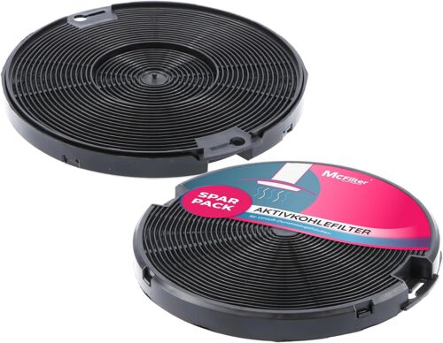 Lot de 2 filtres à charbon actif-Diamètre : 150 mm-Pour hotte aspirante EFF75,AEG 405509371/2,Faber 112.0067.944 + 112.0254.245,IKEA 203.383.74,NYTTIG FIL 500