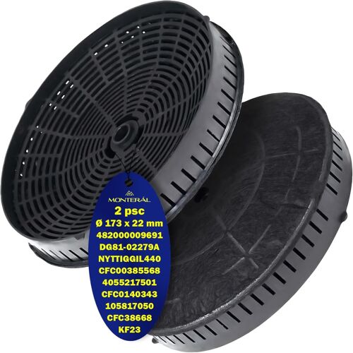 2 Pièces Filtre Charbon Type 57 pour Hotte Aspirante 173 x 22 mm DG81-02279A CFC0140343 CFC0038668 482000009691 405521750 4055171138 KF23 C00385095 pour pour Samsung