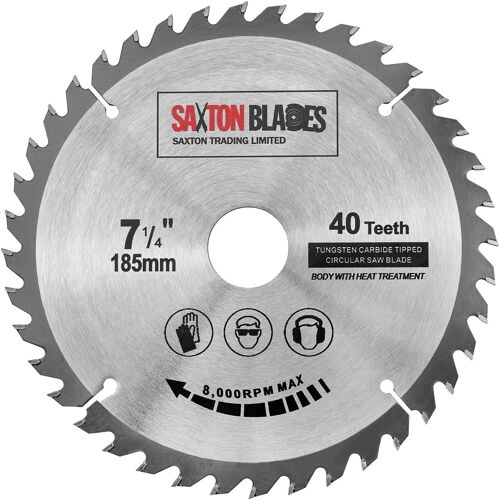 Saxton Lame de scie circulaire TCT 185 mm x 30 mm x 40 dents pour TS55 Festool Bosch Makita Dewalt