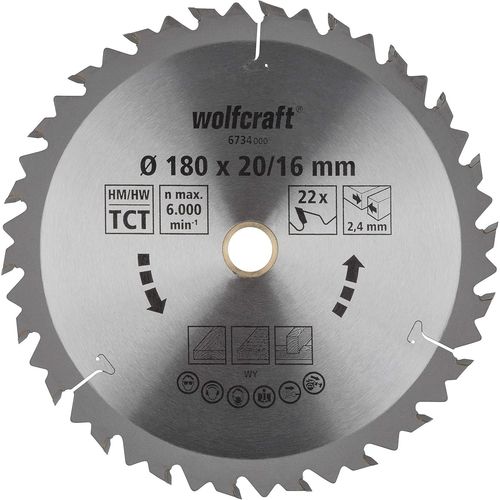 1 Lame de Scie Circulaire Ø 180 Mm, Ct, Alésage 20 Mm, 22 Dents, Surface Poncée, Denture Sablée Et Alternée argent