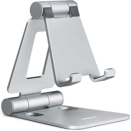 Support Téléphone Réglable, Support Téléphone Bureau Pliable Portable Tablette Dock Compatible Avec Iphone 15/14/13/12/11 Pro Max Mini Xr X 8 Samsung Huawei D'autres Smartphones - Argent