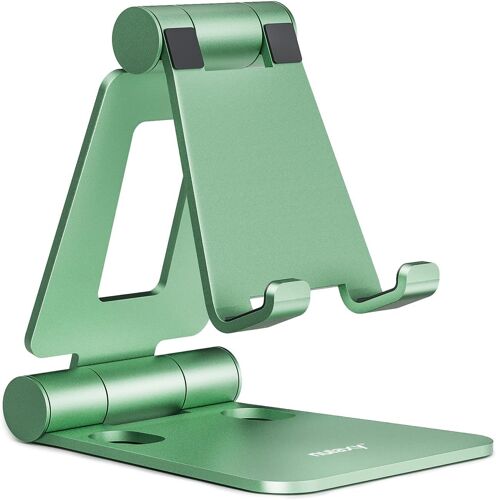 Adjustable Phone Holder, Foldable Portable Desk Phone Stand Tablet Dock Compatible With Iphone 15/14/13/12/11 Pro Max Mini Xr X 8 Samsung Huawei Other Smartphones ¿ Green