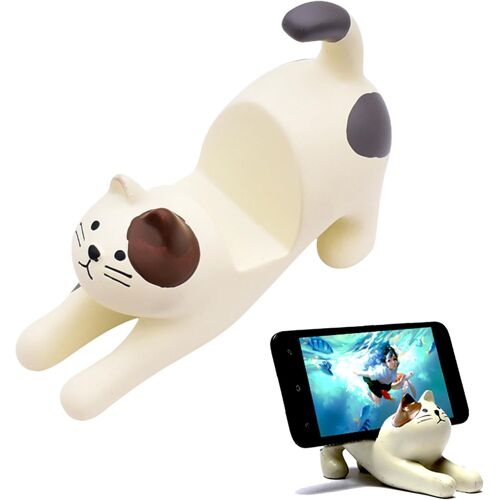 Support TéLéphone Portable Bureau avec Motif Chat Mignon Supports pour Smartphone en Forme Chat Support Universel Phone Cadeaux CréAtifs IntéRessants pour Amoureux Chats Sympathique(Q573)