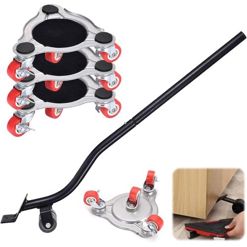 Mevronisshop-Kit De Déplacement De Meubles À Roulettes, Chariot Et Lève-Meubles Améliorés, Roulettes Pivotantes À 360°, 400 Kg, Patins Professionnels Pour Canapé, Machine À Laver, Garde-Robe, Réfrigé