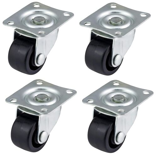 4 x 25mm Plastic Swivel Castors Furniture Appliance Equipment Castor Caster Wheels Max 50kg Per Set