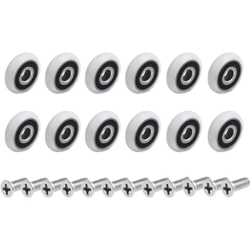 Roulettes pour cabine de douche 12 pièces roulements Box Douche 23 mm Roulettes de douche Roues de douche Porte-Déroulement pour portes avec vis pour porte de douche (23 mmM5)