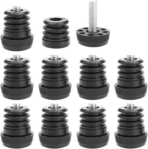 10pcs Pieds de Meubles Réglables Nivellement Patin Base Jambe Pied de Table Chaise Ajustables Protection Sol 25mm OD en Plastique