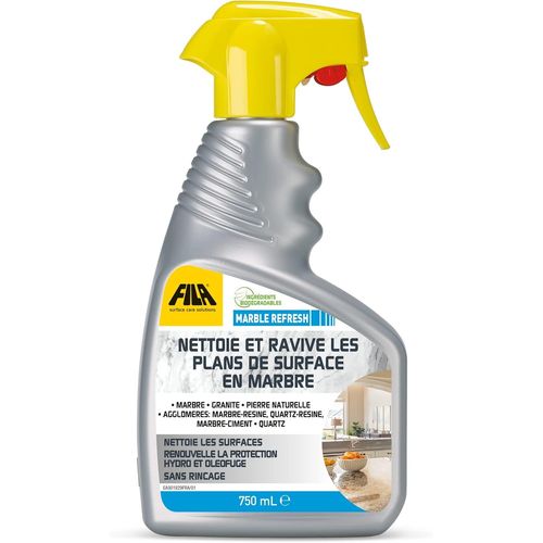 MARBLE REFRESH, Spray Nettoyant Marbre Cuisine, Nettoie et Redonne du Lustre aux Plan en Pierre Naturelle e Plan de Travail Cuisine, Produit Entretien Marbre,750ml