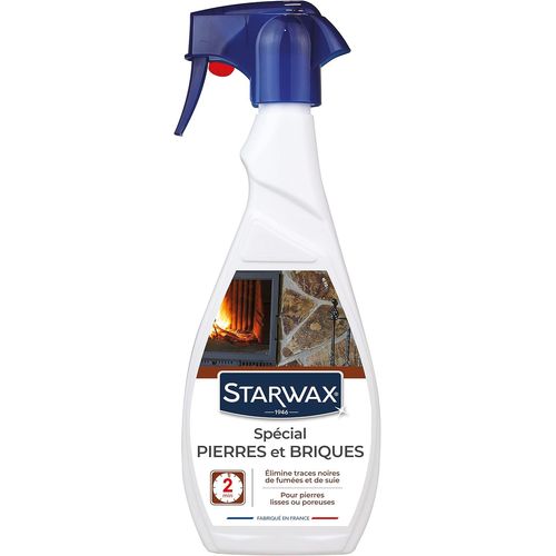 Nettoyant Pierres et Briques de Cheminees - 500 ml - Dissout Les Traces Noires de Fumée et de Suie - Forme Une Mousse Fine Qui ne Coule Pas
