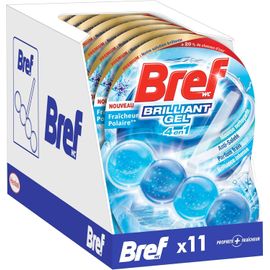 WC Brilliant Gel Fraîcheur Polaire ¿ Lot de 11 Blocs WC (11x50g) ¿ Produit Nettoyant WC ¿ Brillance Intense