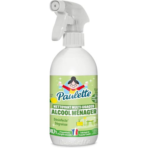Alcool Ménager Citron - Désinfectant Dégraissant Multi-Surfaces Ecocert - Fabriqué en France - 500 ml