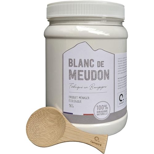 Blanc de Meudon - 1Kg - Fabriqué en Bourgogne - Poudre fine nettoyante et écologique + Cuillère