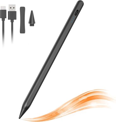 Universel Stylet Tactile Magnétique, Stylet Tablette pour iPad 2018-2022, avec Pointes de Rechange, Rejet de Paume, Adsorption Magnétique, pour iPad 10/9/8/7/6, Air 3/4/5, Pro 11/12.9 - Noir