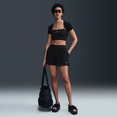Short Taille Mi-Haute Nike Sportswear Chill Terry 10 Cm Pour Femme - Noir - M (Fr 42-44)