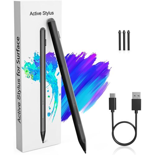 Microsoft Surface Pen, Stylet Surface Pour Surface Pro 11/10/9/X/8/7/6/5/4/3, Surface Go 4/3/2/1, Surface Laptop/Studio/Book 4/3/2/1 Stylet Avec Rejet De La Paume, Sensibilité À La Pression 4096