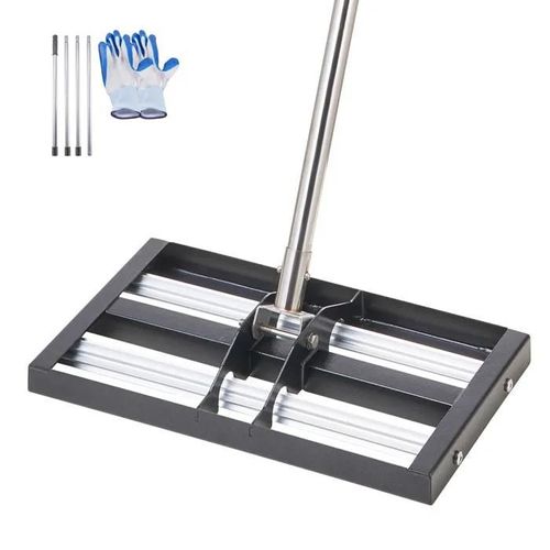 Râteau de Nivellement de Pelouse-VEVOR-431 x 254 x 1765 mm-Niveleur de Gazon-pour Cour, Terrain de Golf, Jardin
