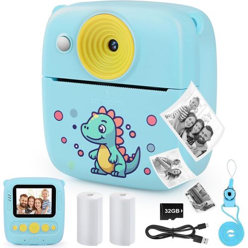 LETNERNY-Photo Instantané Enfant, 48 Mp Appareil Photo Enfant Avec Papier D'Impression Et Carte Tf 32 Go, 1080P Appareil Photo Enfant Instantanée, Cadeau Pour Garçons Et Filles De 3 4 5 6 7 8 9 Ans B